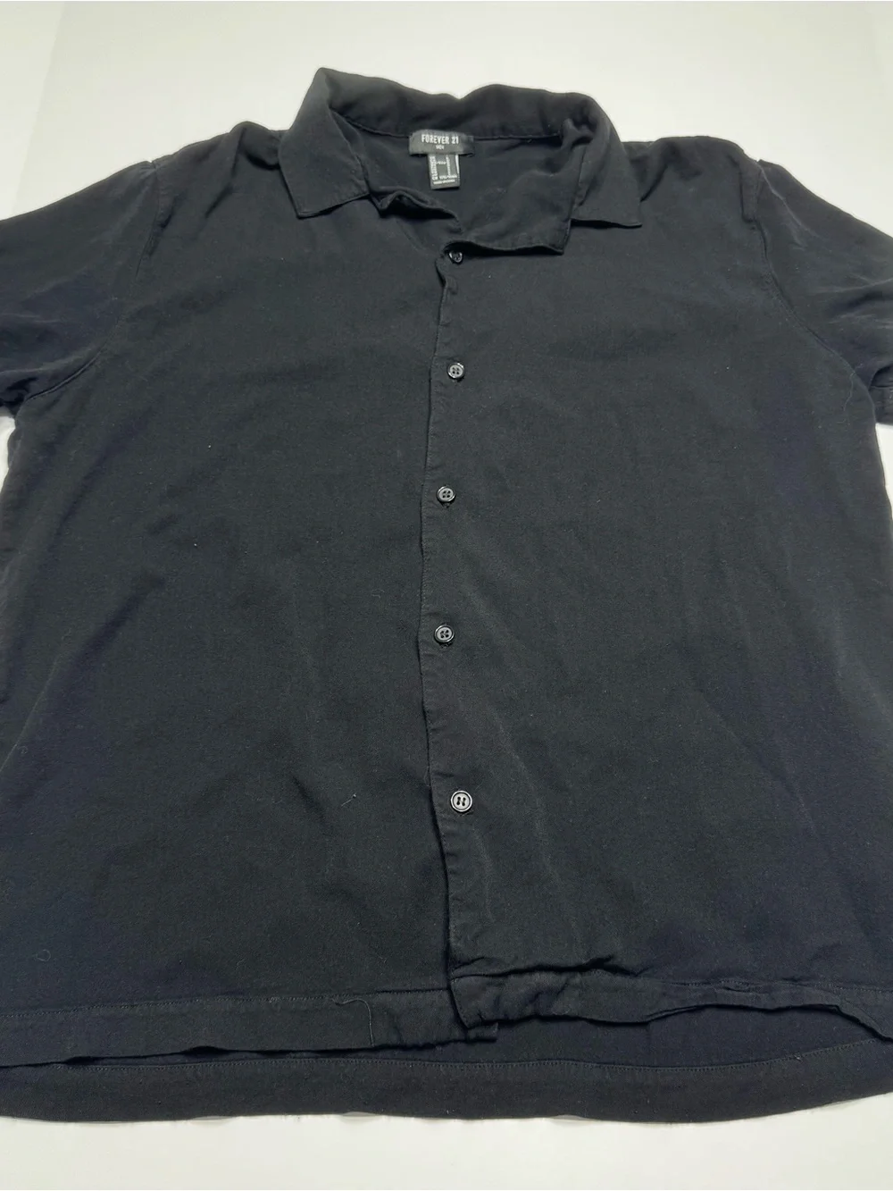Forever 21 Men’s Black Short-Sleeve Button-Down Shirt